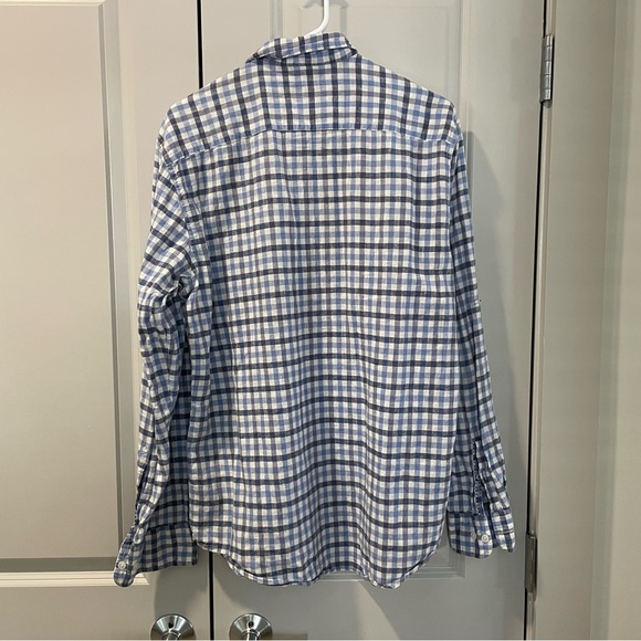 Linea Rosso Long Sleeve Button Up Shirt Blue Grey Gently Worn Medium CottonLinen - Picture 4 of 8